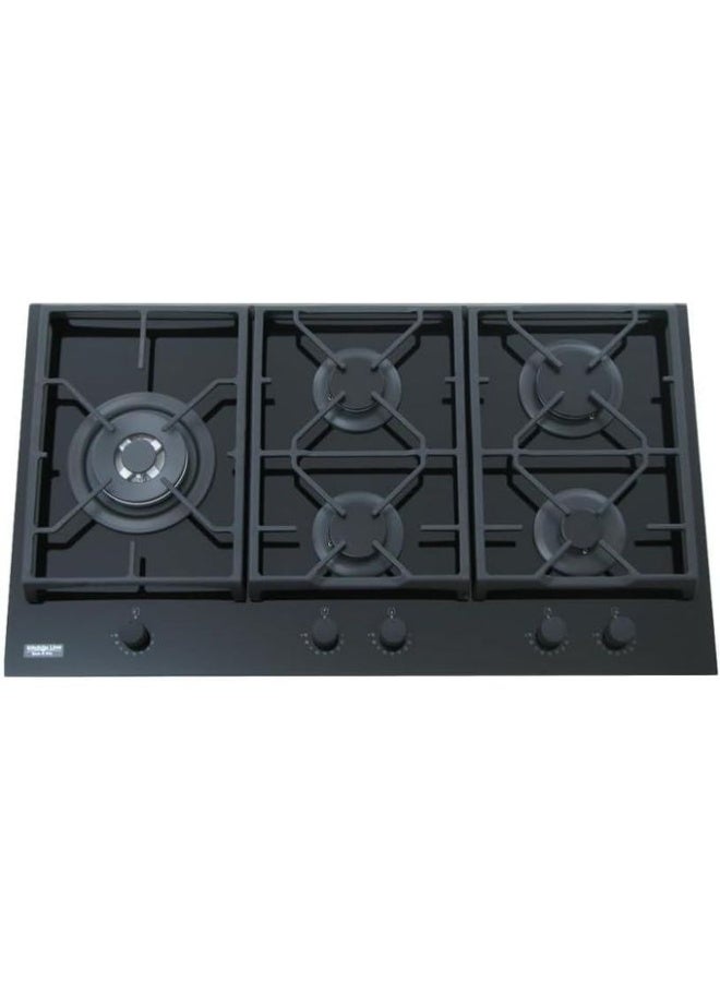 كيتشن لاين مسطح بلت إن، غاز، 90 سم، 5 شعلة، سيراميك، PRE5020 - اسود